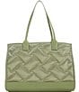 Color:Khaki - Image 2 - Nylon Recycled Square Shopper Tote Bag