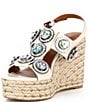 Color:White - Image 4 - Octavia Leather Jewel Espadrille Wedge Sandals