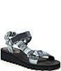 Color:Denim - Image 1 - Orion Denim Low Wedge Platform Sandals