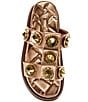 Color:Bronze - Image 5 - Orson Crystal Leather Oversized Studded Jewel Slide Sandals