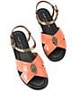 Kurt Geiger London Orson Leather Cross Band Sandals, Color:Peach - Image 2