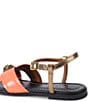 Kurt Geiger London Orson Leather Cross Band Sandals, Color:Peach - Image 4