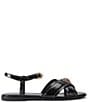 Kurt Geiger London Orson Leather Cross Band Sandals, Color:Black - Image 1