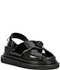 Color:Black - Image 1 - Orson Patent Leather Cross Strap Platform Sandals
