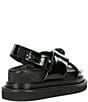 Color:Black - Image 2 - Orson Patent Leather Cross Strap Platform Sandals