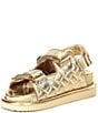 Color:Gold - Image 4 - Orson Quilted Leather Platform Sandals