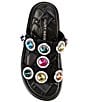 Color:Black - Image 5 - Orson Leather Oversized Rainbow Studded Jewel Slide Sandals