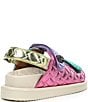 Color:Pink Multi - Image 2 - Orson Quilted Metallic Rainbow Leather Platform Sandals