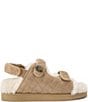 Color:Beige - Image 1 - Orson Teddy Quilted Shearling Sandals