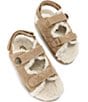 Color:Beige - Image 2 - Orson Teddy Quilted Shearling Sandals
