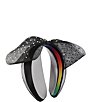 Color:Black - Image 1 - Oversized Mesh Bow Crystal Headband