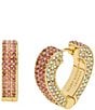 Kurt Geiger London Pav Heart Huggie Hoop Earrings, Color:Pink - Image 2