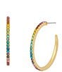 Kurt Geiger London Pav Rainbow Medium Hoop Earrings - Image 1