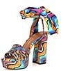 Color:Multi Swirl - Image 4 - Pierra Ankle Tie Platform Rhinestone Dress Sandals