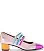 Color:Multi/Other - Image 1 - Pierra Colorblock Metallic Leather Block Heel Mary Janes