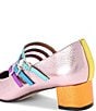 Color:Multi/Other - Image 3 - Pierra Colorblock Metallic Leather Block Heel Mary Janes