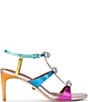 Color:Multi - Image 1 - Pierra Colorblock Metallic Leather Mini Crystal Bow Dress Sandals
