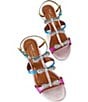 Color:Multi - Image 2 - Pierra Colorblock Metallic Leather Mini Crystal Bow Dress Sandals