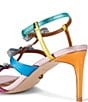 Color:Multi - Image 3 - Pierra Colorblock Metallic Leather Mini Crystal Bow Dress Sandals