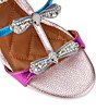 Color:Multi - Image 4 - Pierra Colorblock Metallic Leather Mini Crystal Bow Dress Sandals