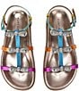Color:Metallic Multi - Image 3 - Pierra Leather Micro Crystal Bow Sandals