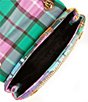 Color:Multi - Image 3 - Plaid Fabric Mini Kensington Rhinestone Embellished Shoulder Bag