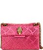 Color:Bright Pink - Image 1 - Quilted Tonal Stone Crossbody Bag