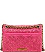 Color:Bright Pink - Image 2 - Quilted Tonal Stone Crossbody Bag