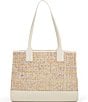 Color:White - Image 2 - Raffia Small Square Shopper Tote Bag