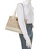 Color:White - Image 4 - Raffia Small Square Shopper Tote Bag