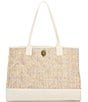 Color:White - Image 1 - Raffia Square Shopper Tote Bag
