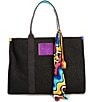 Color:Black other - Image 1 - Raffia Straw XXL Southbank Tote Bag