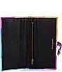Color:Multi - Image 3 - Rainbow Stripe Leather Bifold Wallet