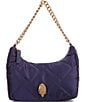 Kurt Geiger London Recycled Navy Nylon Rhinestone Eagle Quilted Crossbody Bag, Color:Navy - Image 1