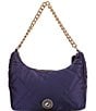 Kurt Geiger London Recycled Navy Nylon Rhinestone Eagle Quilted Crossbody Bag, Color:Navy - Image 2