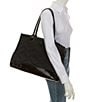 Color:Black - Image 4 - Recycled Nylon Drench Quilted Shopper Tote Bag