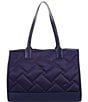 Kurt Geiger London Rhinestone Eagle Navy Recycled Square Nylon Shopper Tote Bag, Color:Navy - Image 2