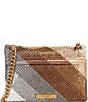 Kurt Geiger London Rhinestone Gold and Silver Tone Fabric Kensington Mini Crossbody Bag, Color:Metal Comb - Image 2