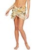 Color:Open White - Image 1 - Seashell Printed Fringe Trim Sarong Swim Cover-Up