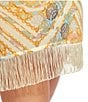 Color:Open White - Image 4 - Seashell Printed Fringe Trim Sarong Swim Cover-Up