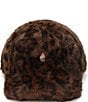 Kurt Geiger London Shaggy Leopard Faux Fur Baseball Hat - Image 1