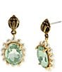 Kurt Geiger London Signature Eagle Pearl Candy Gemstone Drop Earrings - Image 1