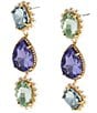 Kurt Geiger London Signature Eagle Pearl Candy Gemstone Statement Linear Earrings - Image 2