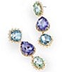 Kurt Geiger London Signature Eagle Pearl Candy Gemstone Statement Linear Earrings - Image 3