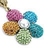 Kurt Geiger London Signature Eagle Rainbow Pave Puffy Flower Drop Earrings, Color:Multi - Image 2