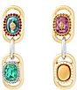 Kurt Geiger London Signature Eagle Resin Gemstone Link Drop Earrings - Image 1