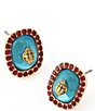 Kurt Geiger London Signature Eagle Resin Gemstone Stud Earrings - Image 2