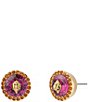 Kurt Geiger London Signature Eagle Resin Round Gemstone Stud Earrings - Image 1