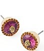 Kurt Geiger London Signature Eagle Resin Round Gemstone Stud Earrings - Image 2