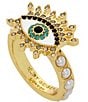 Color:Pearl - Image 2 - Crystal Signature Evil Eye Pearl Cocktail Ring